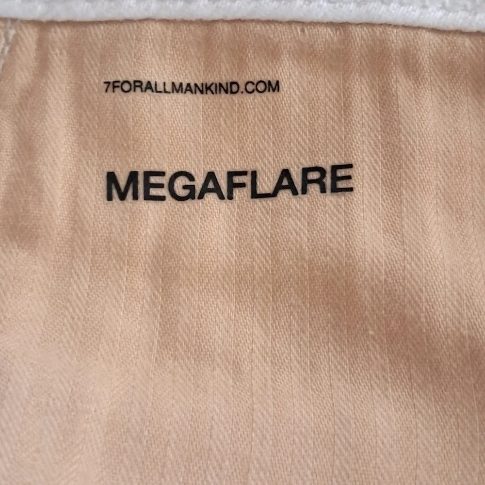 7 FOR ALL MANKIND 29‎ Megaflare High Rise Jeans Denim Clean White NWT $228